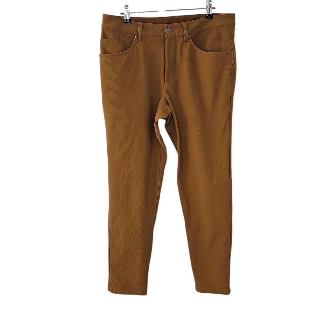 Lululemon Mens ABC Slim Fit Pant, Corduroy Ribbed, Brown Rust, Size 33